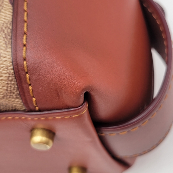 Coach Edie 31 Signature Coated Canvas /Leather Rust Prairie Floral-🔥LIKE NEW🔥 - Picture 6 of 16